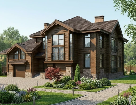 Проект двухэтажного каркасного дома до 350м²