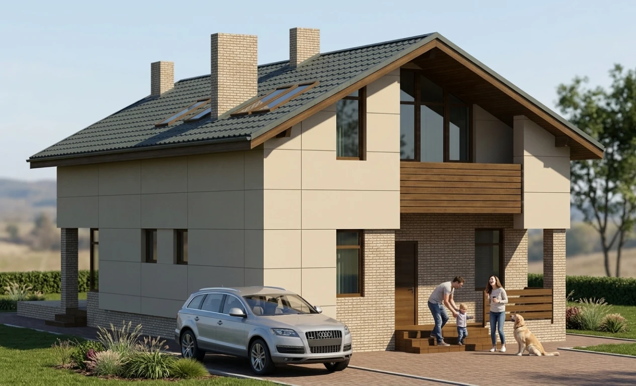 Проект загородного дома из кирпича от 140м²