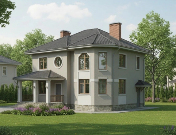 Проект двухэтажного дома из газобетона 170м²