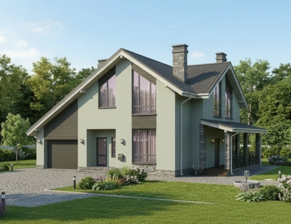Проект двухэтажного дома из керамзитобетона до 140м²