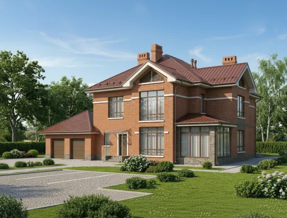 Проект двухэтажного дома из кирпича до 220м²
